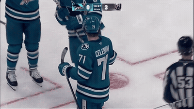 Hockey Player Wearing Number 71 Jersey GIF