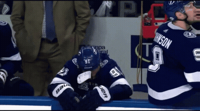 Hockey Player Wearing Number 9 Jersey GIF