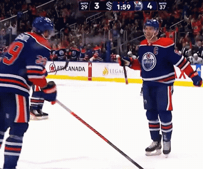 Hockey Player Wearing Number 9 Jersey GIF