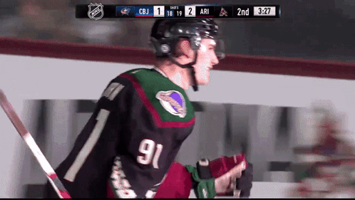 Hockey Player Wearing Number 91 Jersey GIF