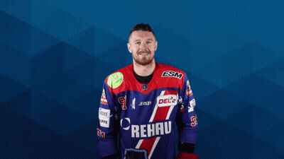 Hockey Player Wearing Rehau Jersey GIF