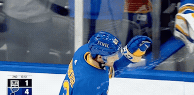 Hockey Player Wearing Stiffel Helmet GIF