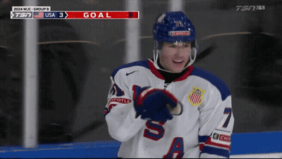 Hockey Player Wearing USA Jersey GIF