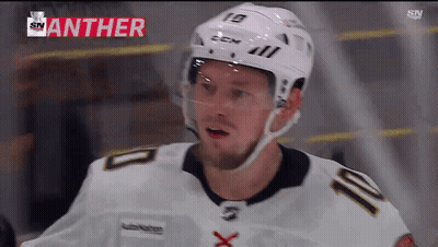 Hockey Player Wearing White Jersey Number 10 GIF