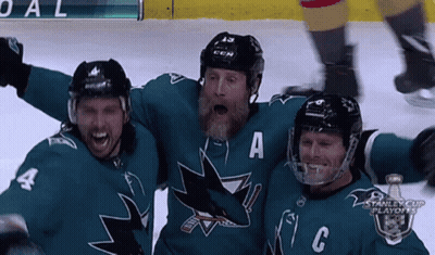 Hockey Player With A On Jersey And Two Others GIF