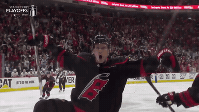 Hockey Player With B On Jersey Celebrating GIF