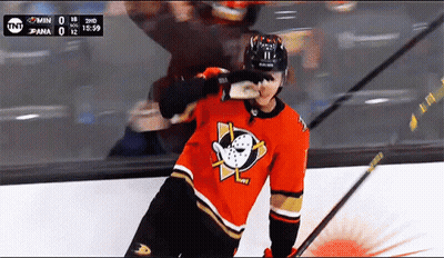 Hockey Player With Duck Jersey GIF