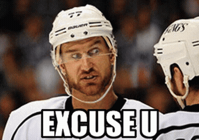 Hockey Player With Excuse U Chest GIF