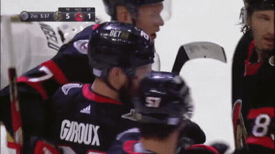 Hockey Player With Giroux On Helmet GIF