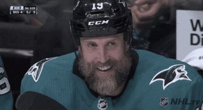 Hockey Player With Helmet Number 13 GIF
