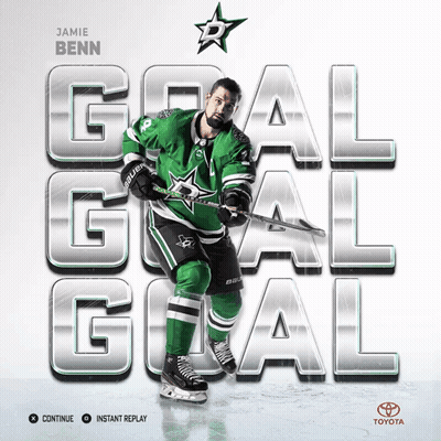 Hockey Player With Jamie Benn Jersey GIF