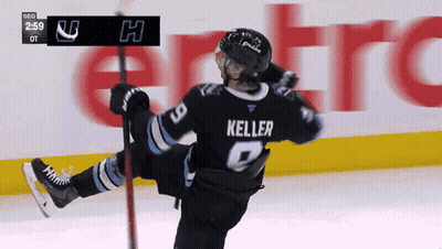 Hockey Player With Keller On Shirt GIF