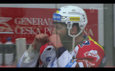 Hockey Player With Marihold Helmet GIF