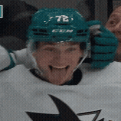 Hockey Player With Number 72 Helmet GIF