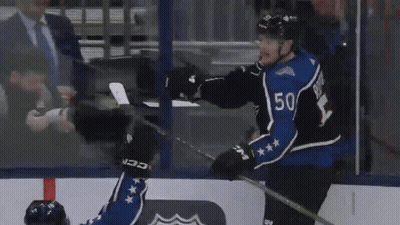 Hockey Player With Number 75 Jersey GIF