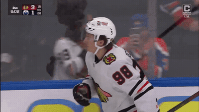 Hockey Player With Number 98 On Shirt GIF