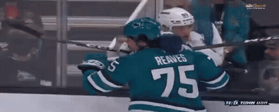Hockey Player With Reaves On Back GIF