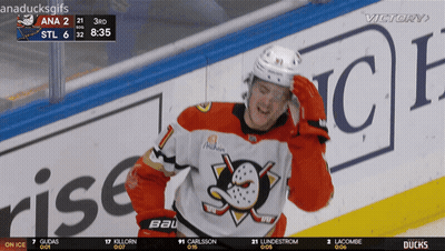 Hockey Player With Victory Sign GIF