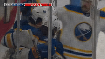 Hockey Players Celebrate Goal GIF