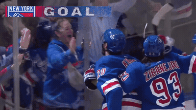 Hockey Players Celebrating New York Goal GIF