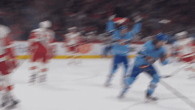 Hockey Players In Blue Jerseys GIF