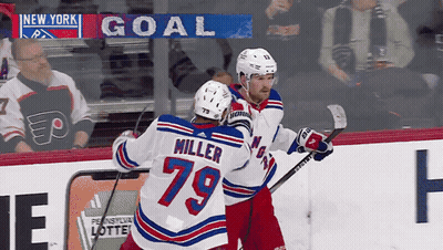 Hockey Players Miller And 79 Celebrate Goal GIF