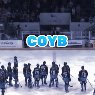Hockey Players On Ice With Word Coyb GIF