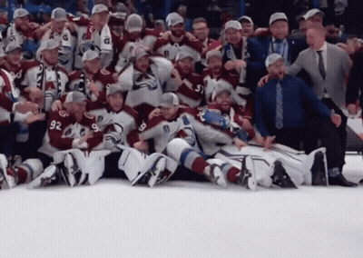 Hockey Players Posing With Number 92 GIF