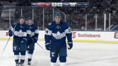 Hockey Players Standing On Ice GIF
