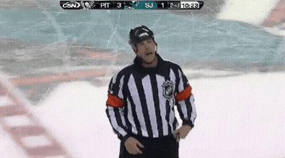 Hockey Referee Standing On Ice GIF