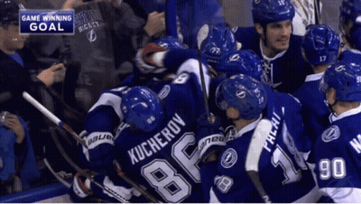 Hockey Team Celebrates Game-Winning Goal With Kucherov GIF