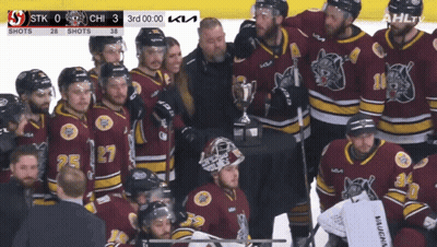 Hockey Team Posing With Trophy GIF