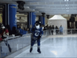 Hockey Team's Biggest Fan Slipping On Ice GIF
