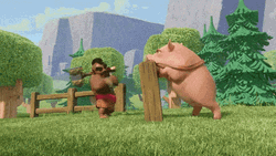 Hog Rider Smashing Wood GIF