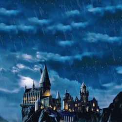 Hogwarts Raining Animation GIF