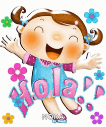 Hola Girl Cartoon GIF
