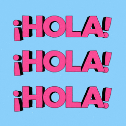 Hola Pink Text GIF