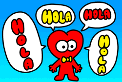 Hola Red Cartoon GIF