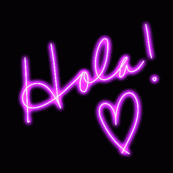 Hola Violet Neon Text GIF