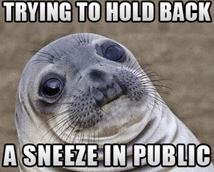 Holding Back To Sneeze In Public GIF