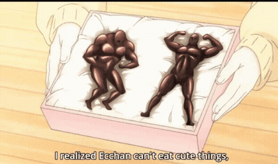 Holding Box Of Chocolate Figures I Realized Ecchan Can't Eat Cute Things GIF