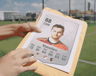 Holding Clipboard With Soccer Player Vassilev GIF