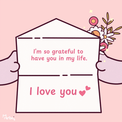 Holding Envelope Saying I'm So Grateful To Have You In My Life I Love You GIF