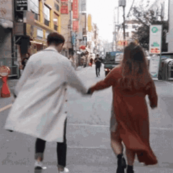 Holding Hands Walking Happy Couple GIF