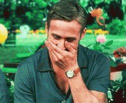 Holding In Laugh Ryan Gosling GIF