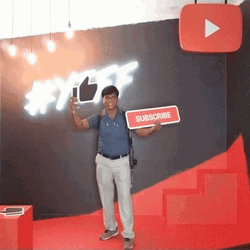 Holding Like And Subscribe Button Placard GIF