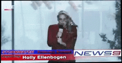 Holly Ellenbogen Reporting From Stormwatch GIF
