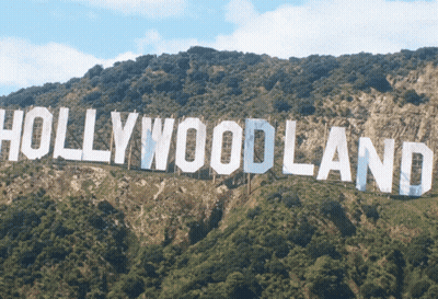 Hollywood Sign On Green Hillside GIF