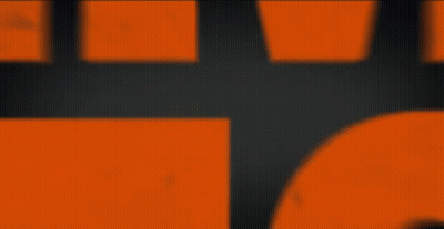 Holmes & Watson Orange Letters On Black Background GIF