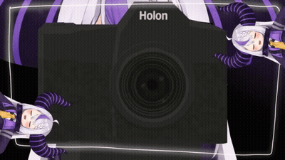 Holon Camera Surrounded By Purple And White Anime Girl GIF